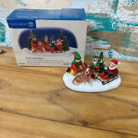 Dept. 56 Santa’s Little Helpers Children dog figurine #55025 Snow Village - Picture 1 of 4